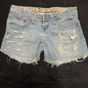Zana Di Light Blue Distressed Jean Shorts